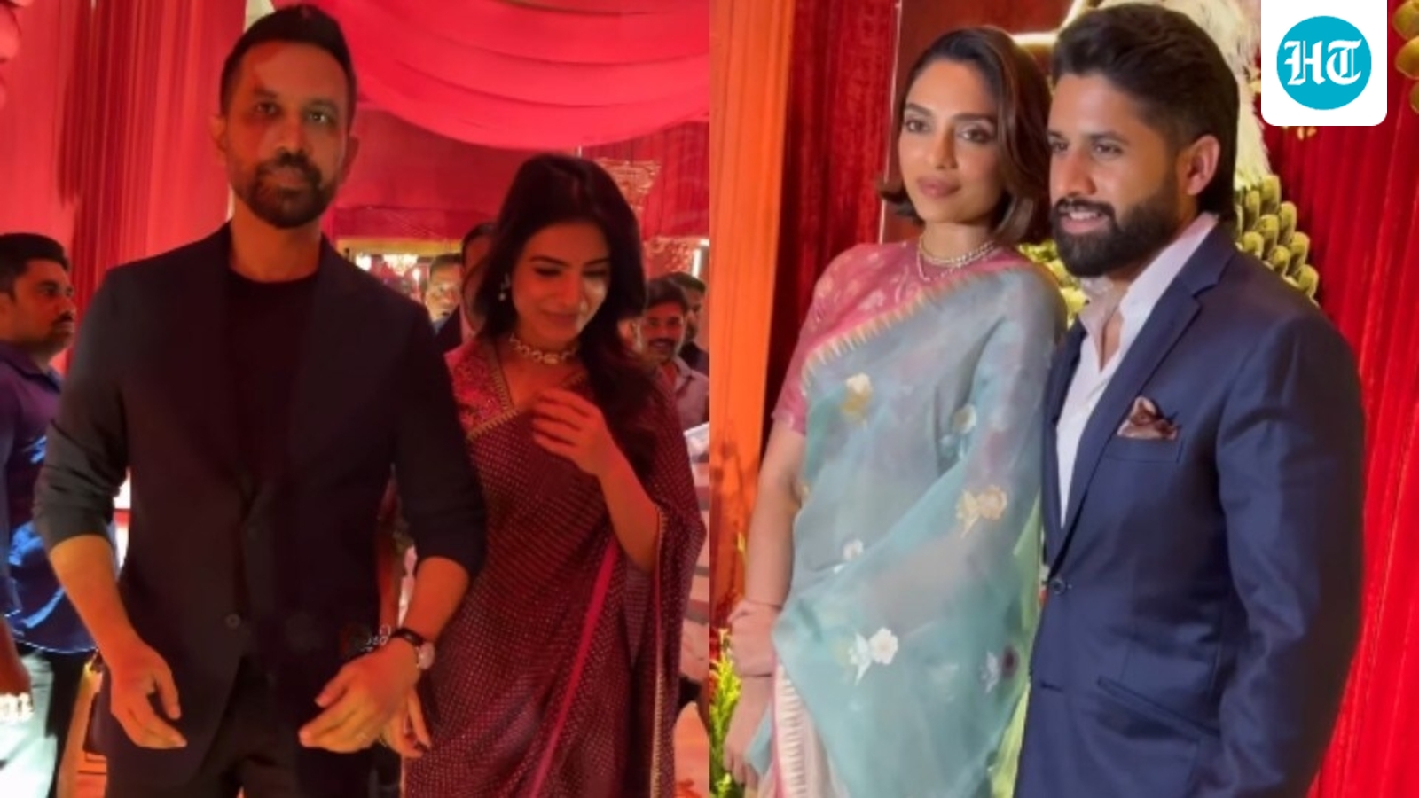 Exes Samantha Ruth Prabhu, Naga Chaitanya attend same wedding with spouses Raj Nidimoru, Sobhita Dhulipala. Watch