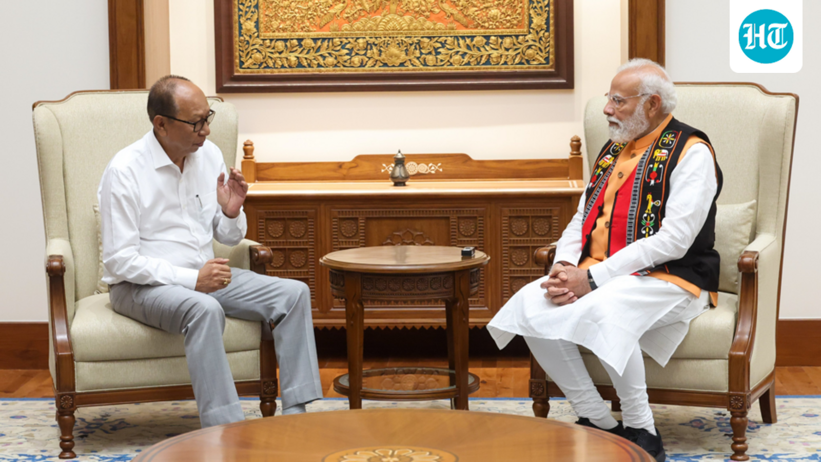 CM Yumnam Khemchand briefs Modi on steps taken to restore peace in Manipur