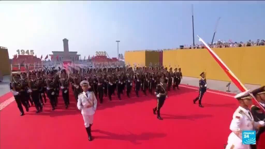 Beijing shows off drones, missiles and lasers in military parade watched by Putin, Kim Jong Un