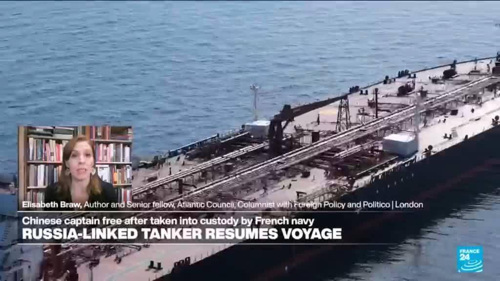 Russia-linked tanker suspected of launching drones resumes voyage