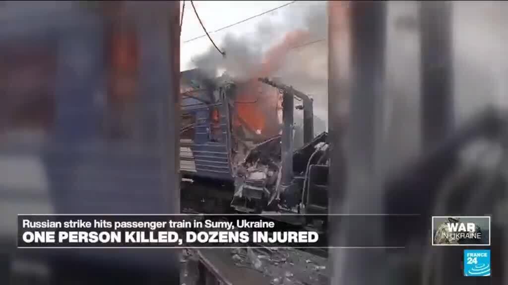 Russian strike hits train station in Ukraine, killing at least one