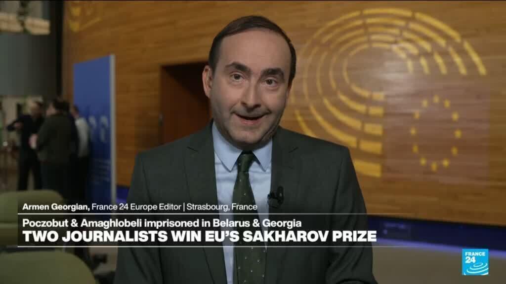 Journalists imprisoned in Georgia and Belarus win Sakharov prize, the EU's top human rights award