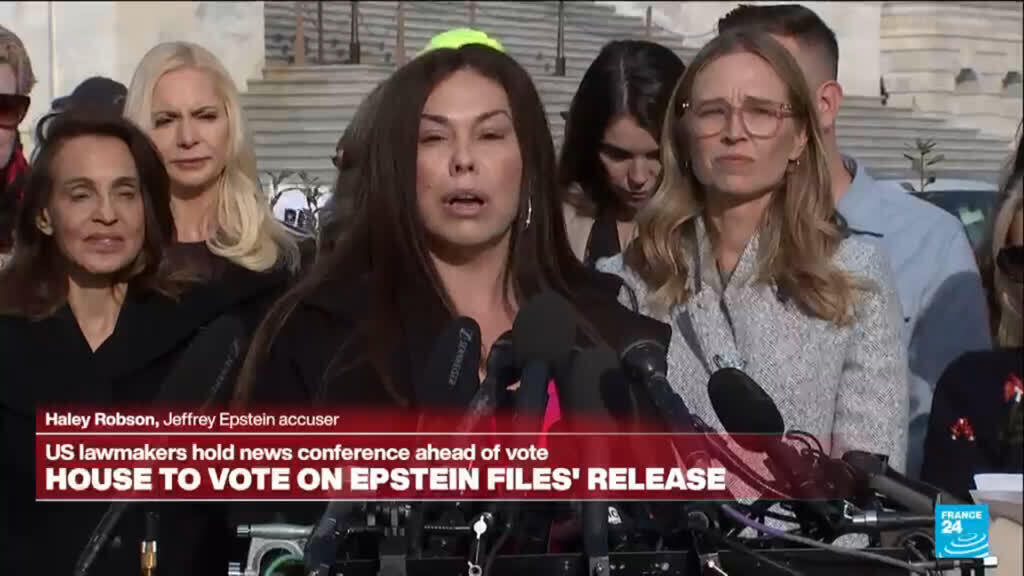 US Representatives hold press conference with survivors of Epstein's abuses