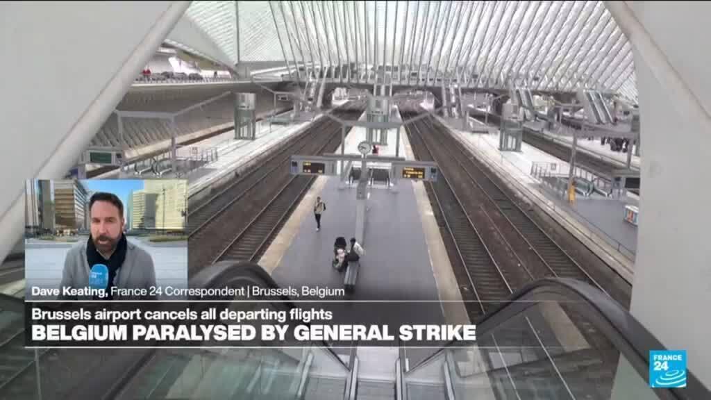 Belgian national strike disrupts schools, flights and public transport
