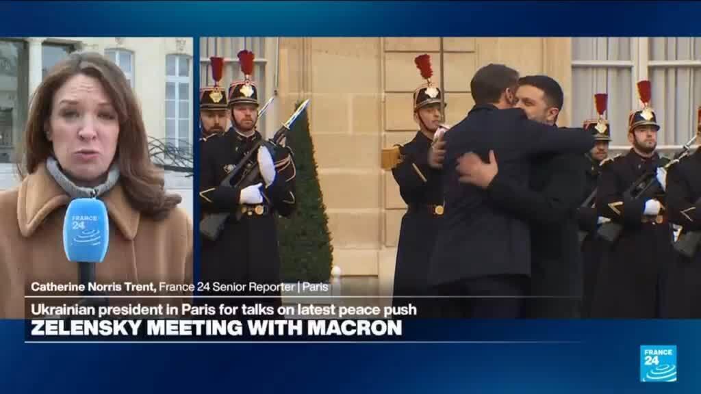 Ukraine's Zelensky arrives in Paris for talks over 'fair and lasting peace' with Macron