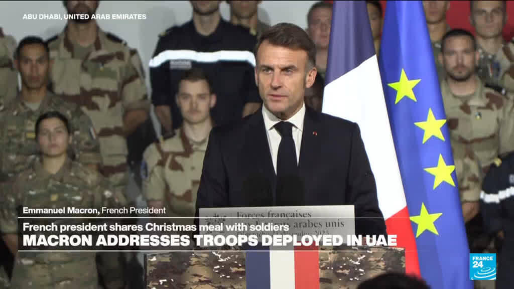 Replay: French President Macron adresses troops deployed in United Arab Emirates