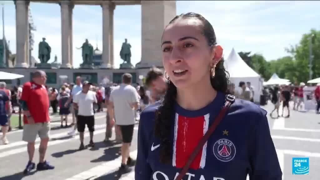 PSG and Arsenal supporters arrive in Budapest for Champions League final