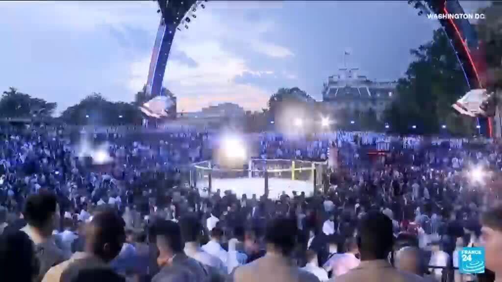 'We're all about America': Trump's birthday marked with cage fighting on the White House lawn