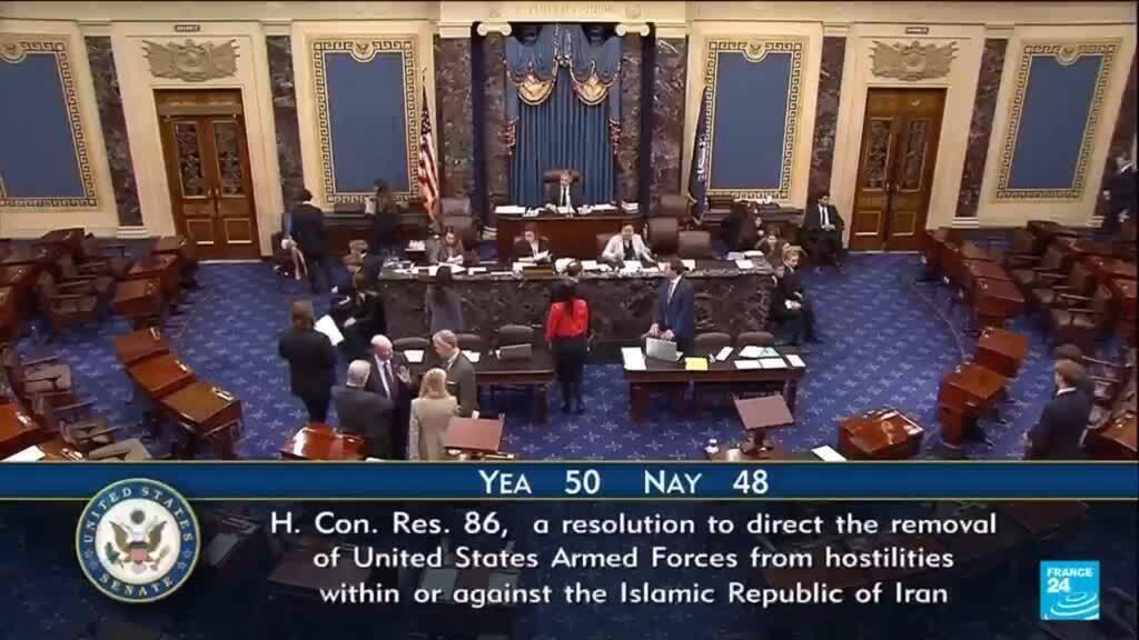 US Senate passes symbolic rebuke to Trump over Iran war