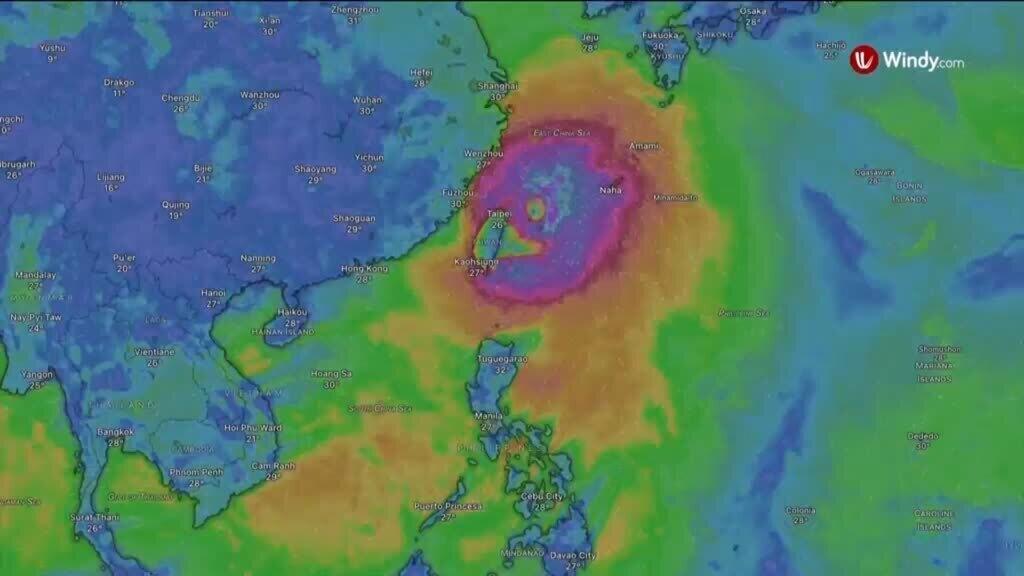 Taiwan braces for Super Typhoon Bavi