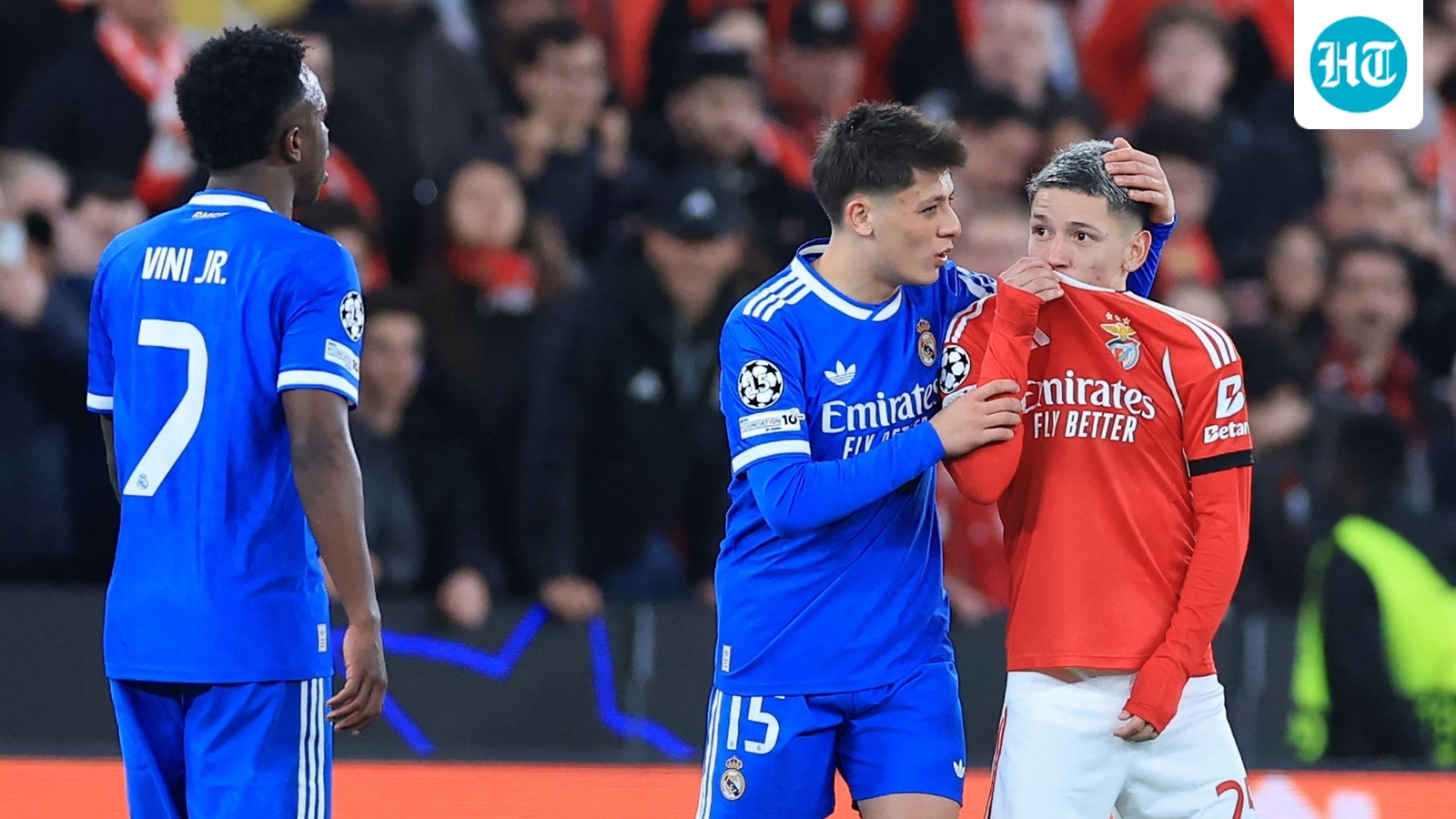 Play stopped in Real Madrid vs Benfica tie after Vinicius tells officials he was racially insulted by opposing player