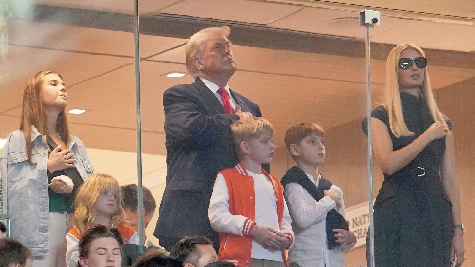 What happened to Kai Trump's arm? Trump's granddaughter seen wearing sling at National Championship game
