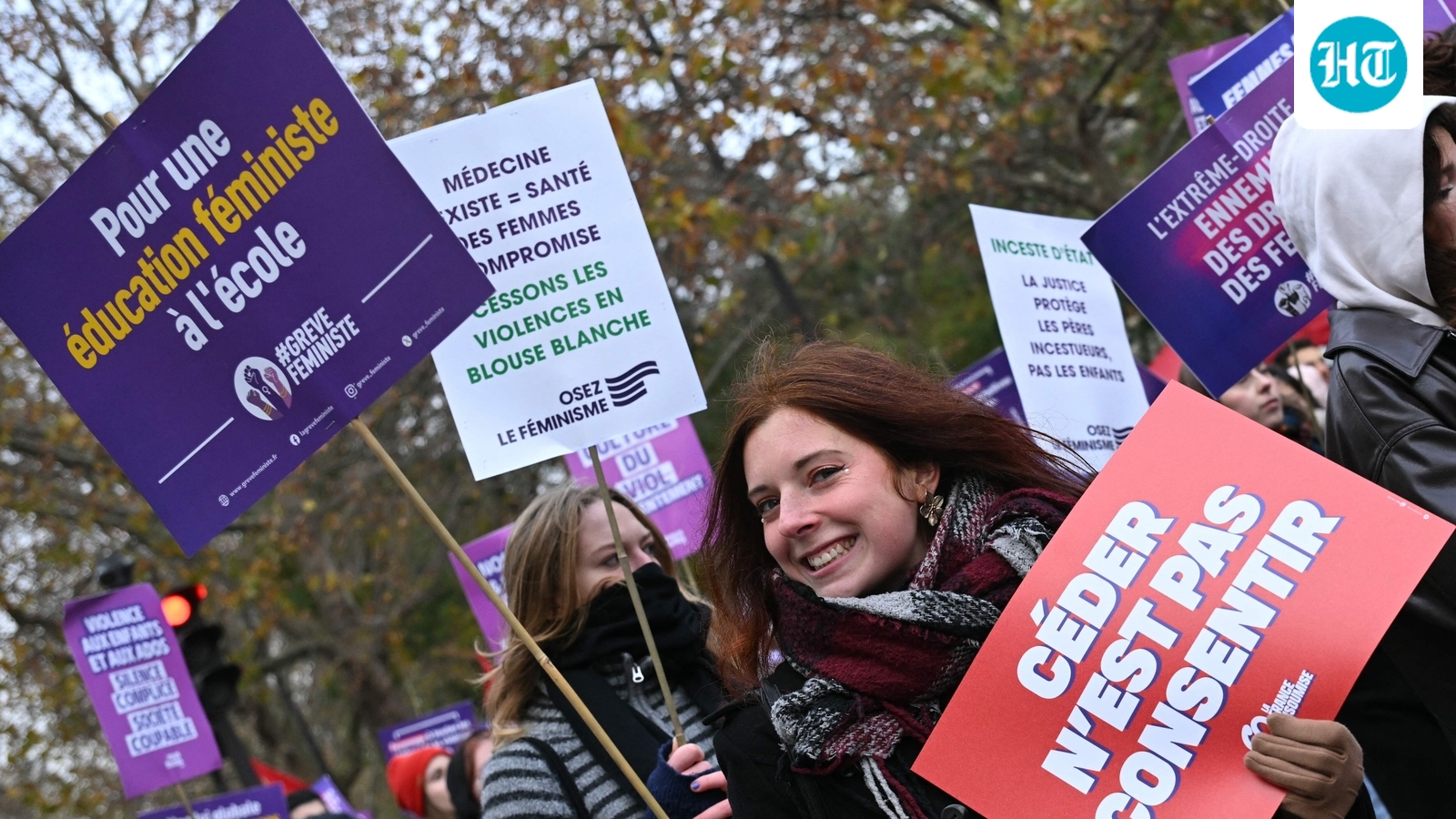 Thousands march in France to demand action on violence against women