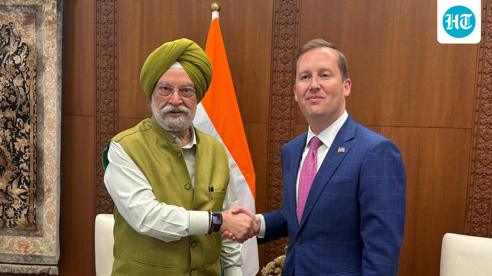 Union Minister Hardeep Singh Puri meets US Ambassador Sergio Gor; discusses 'strengthening energy security'