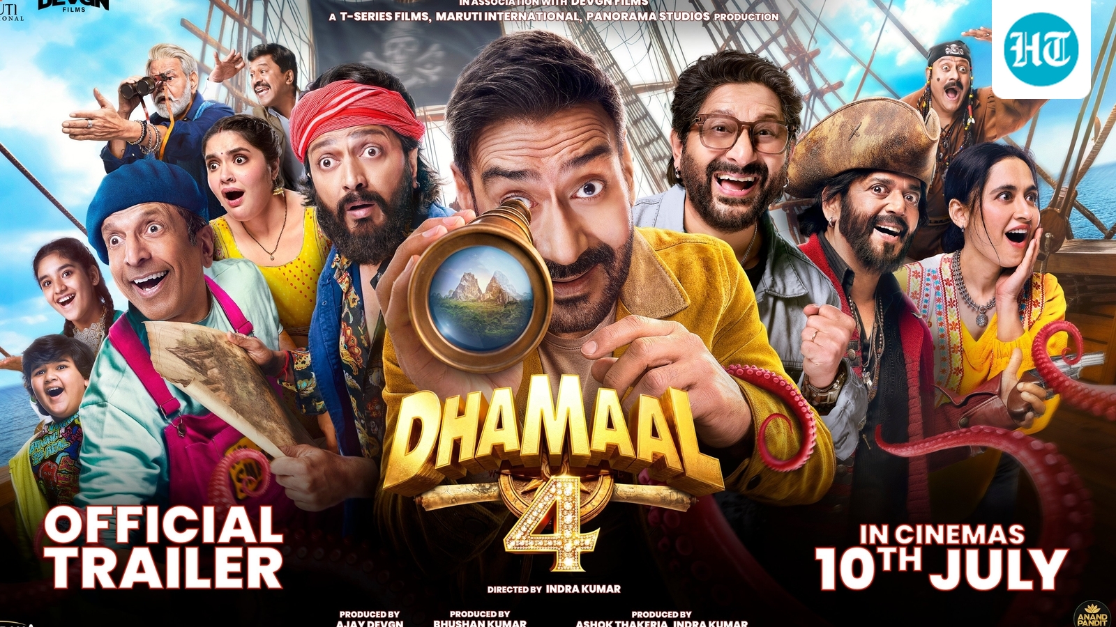 Dhamaal 4 trailer: Ajay Devgn rides dolphins, Ravi Kishan turns desi Jack Sparrow in chaotic treasure hunt. Watch