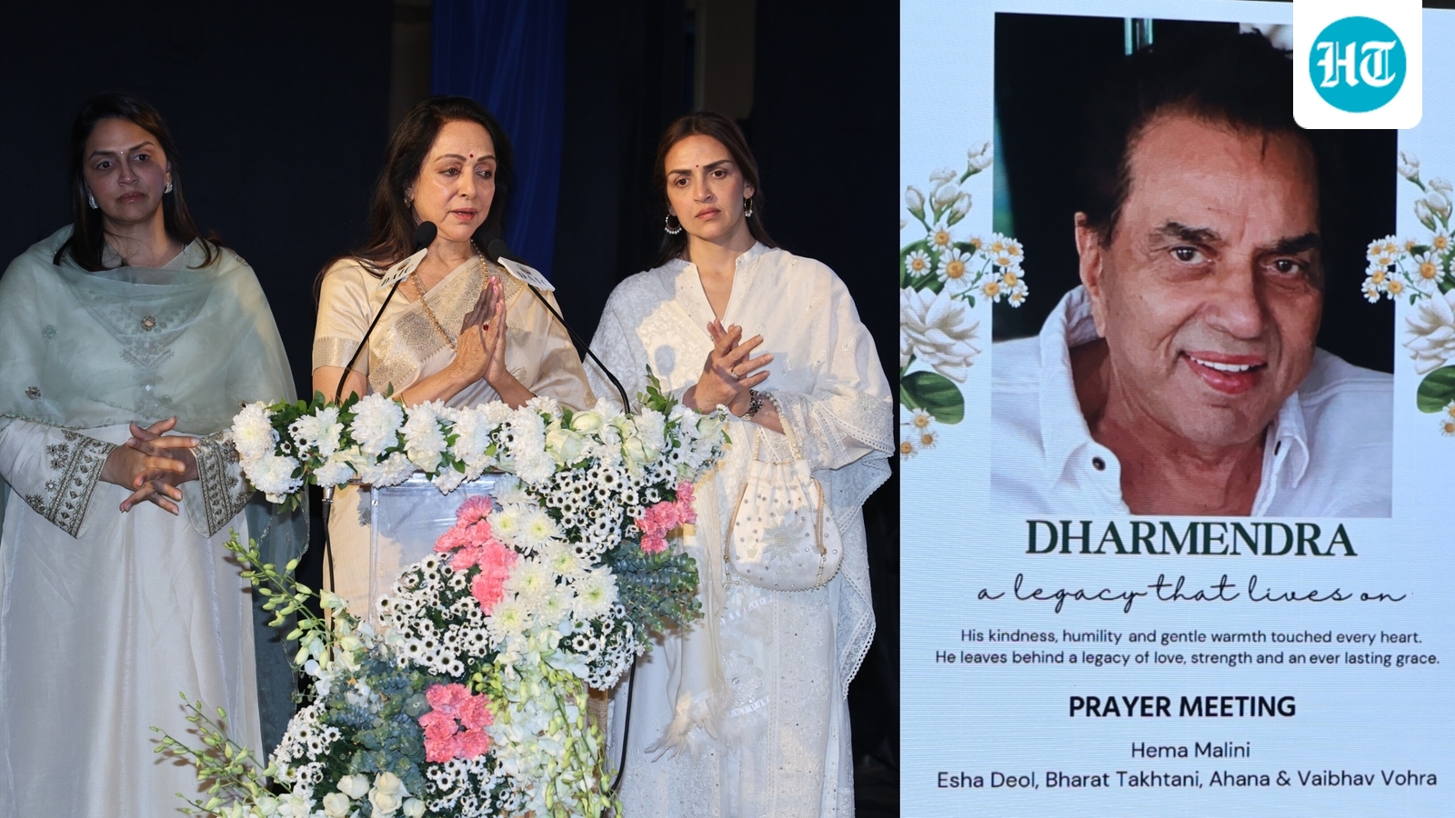 ‘Humara pyaar sacha tha…’: Hema Malini breaks down at Dharmendra’s prayer meet remembering her jeevan saathi