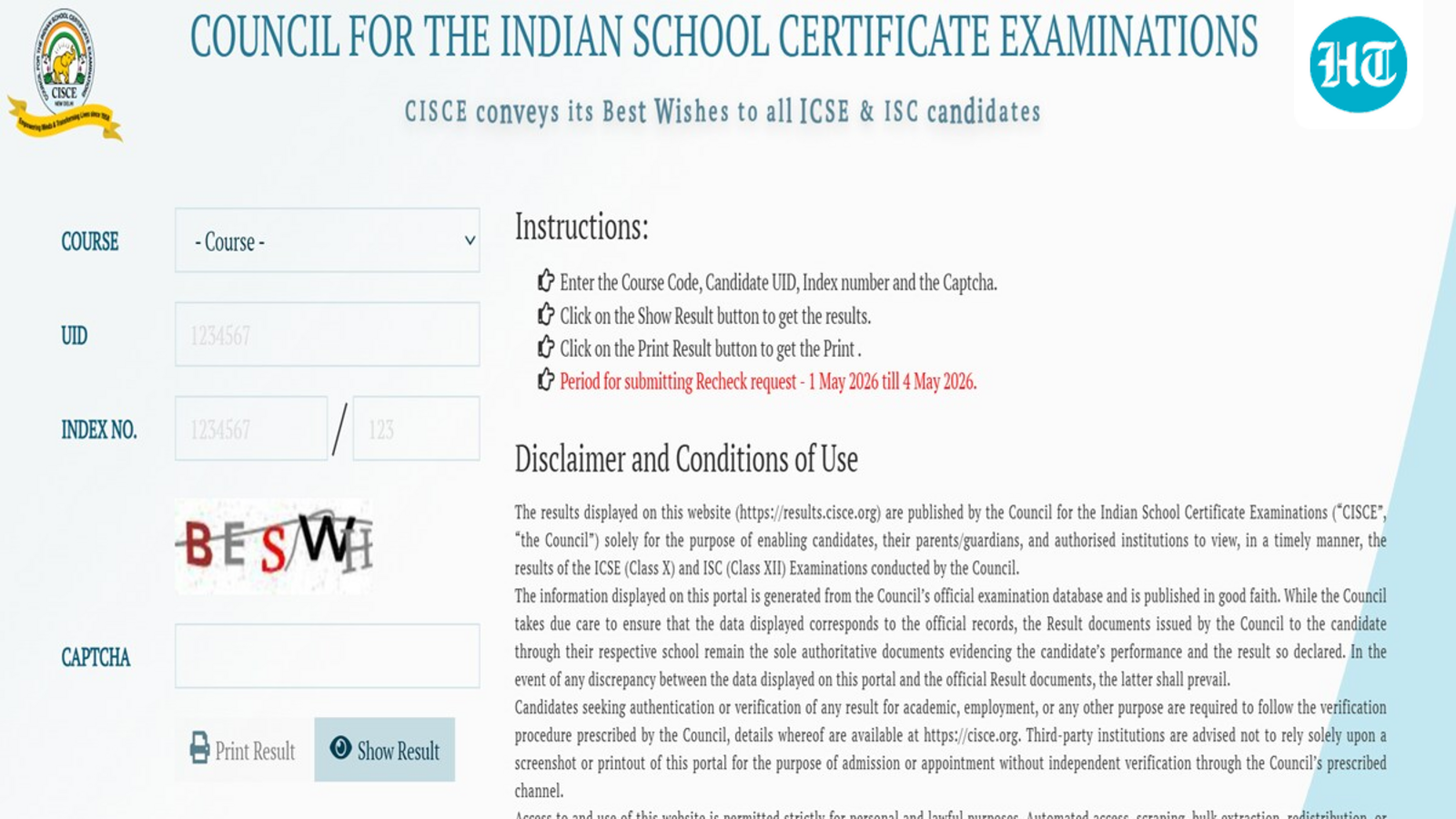 ICSE Result 2026 LIVE: CISCE 10th, 12th results releasing out at cisce.org, direct link here