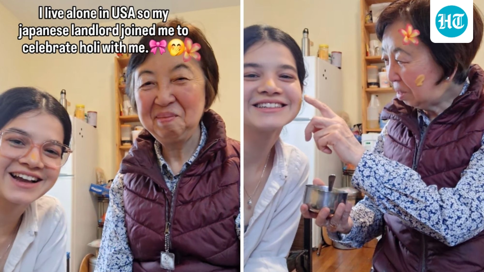 ‘Haina meri landlord pookie’: Elderly Japanese plays Holi with Indian woman in US