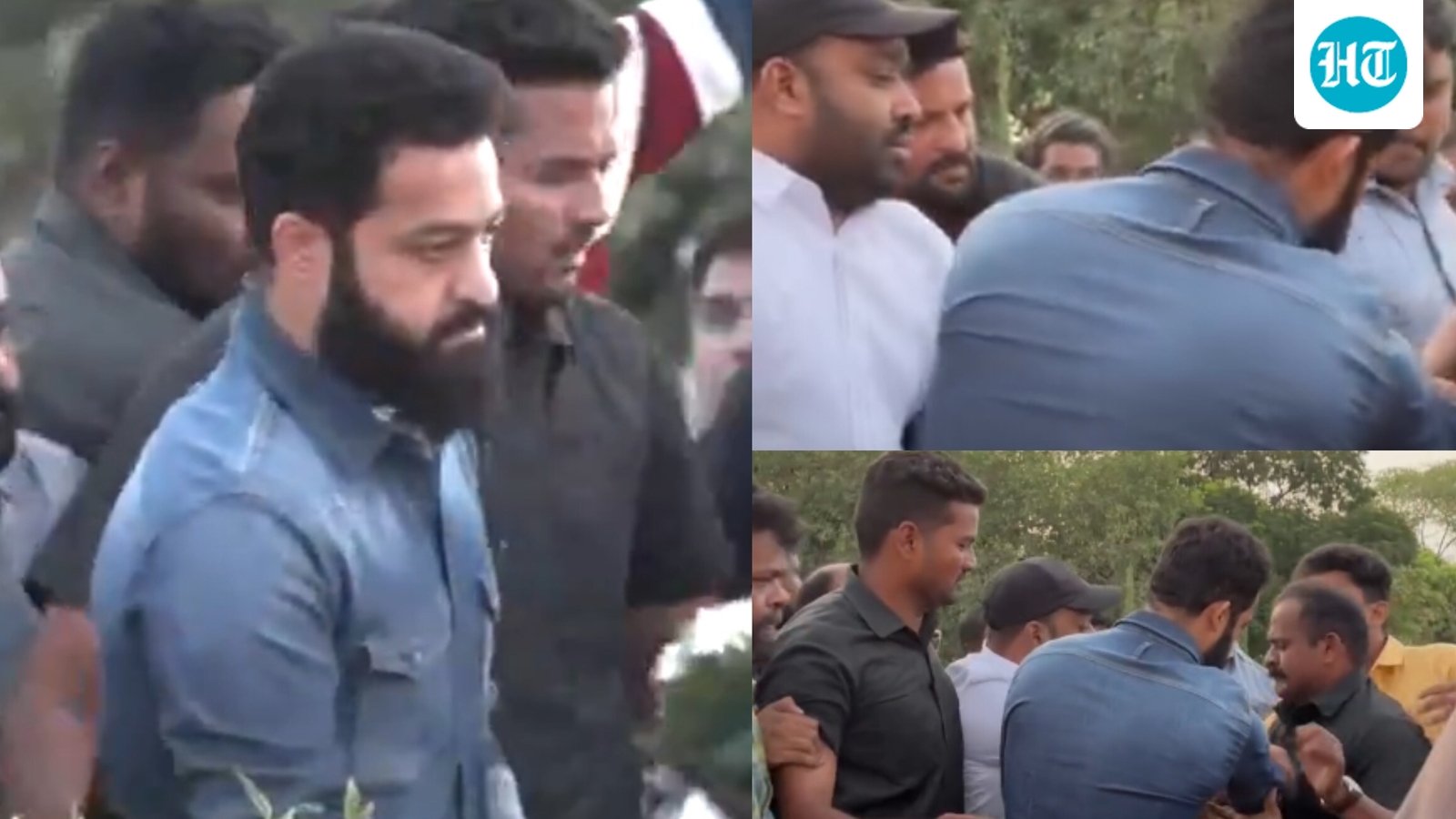 Jr NTR’s sweet gesture after fan falls at his feet during his visit to Hyderabad's NTR Ghat wins internet. Watch