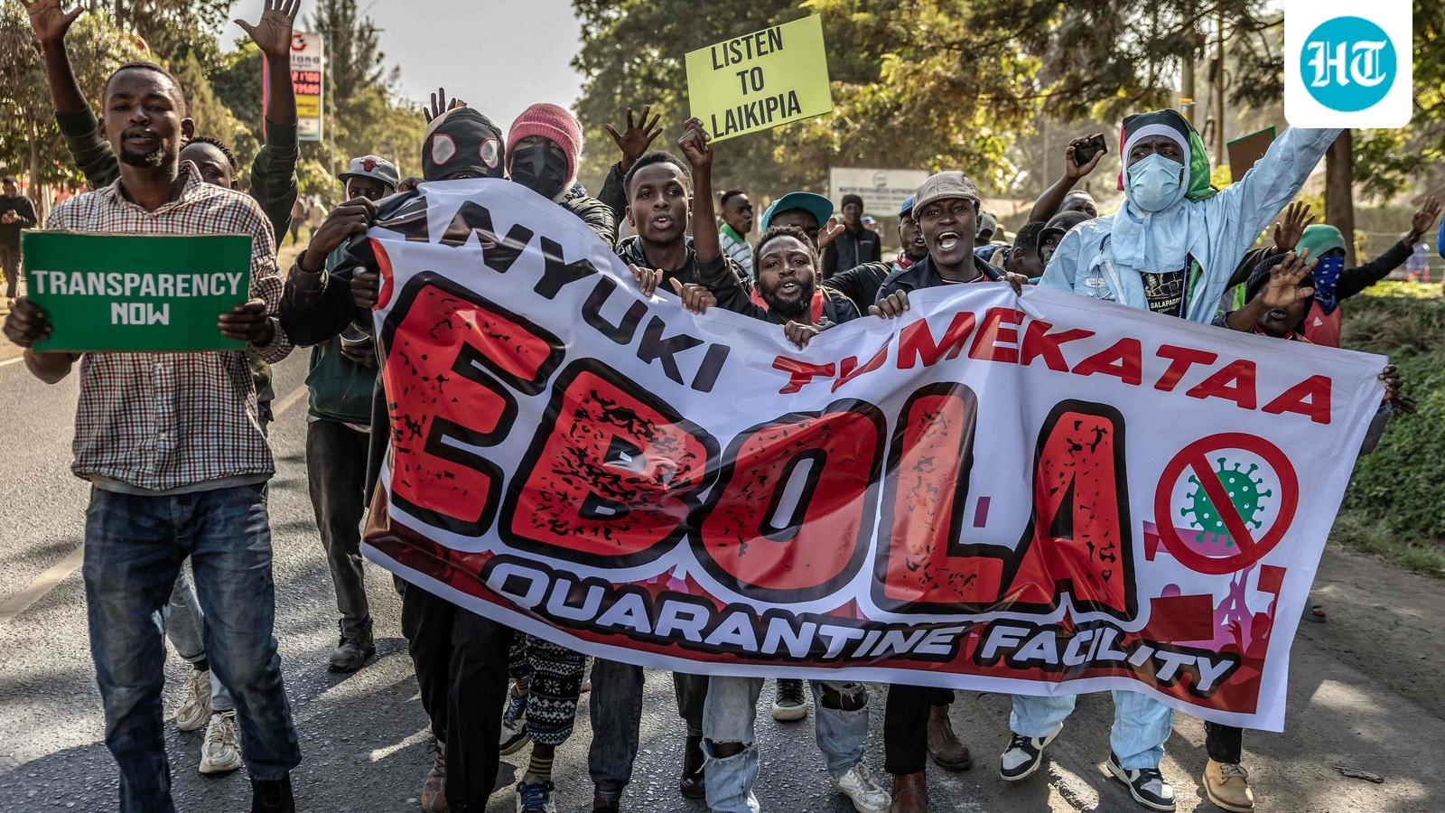 Kenyan police fire tear gas during protest against US Ebola quarantine facility