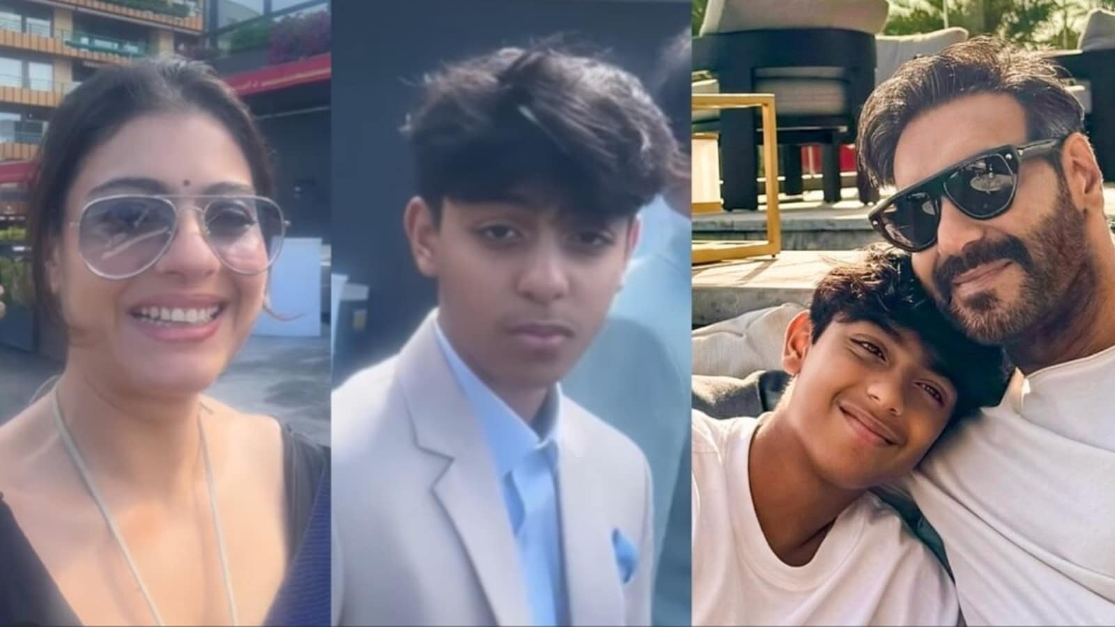 Kajol records ‘disinterested’ Yug's video for his 15th birthday; Ajay Devgn gives son a hug: ‘My strongest critic’
