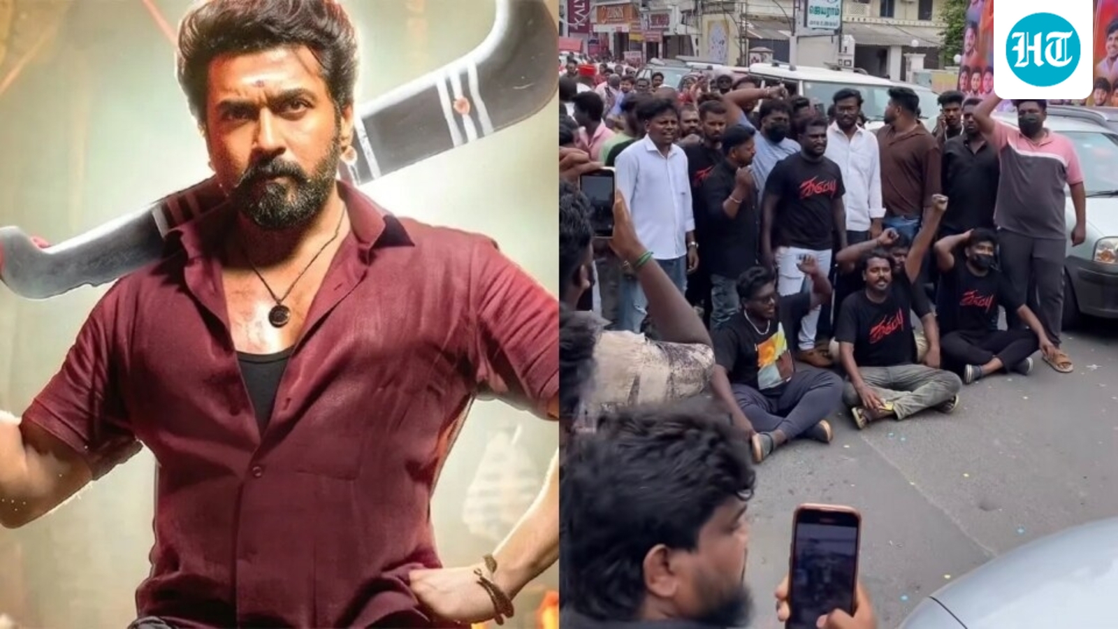Frustrated Suriya fans protest at Puducherry theatre over Karuppu release delay as he misses projected  ₹25 crore opening