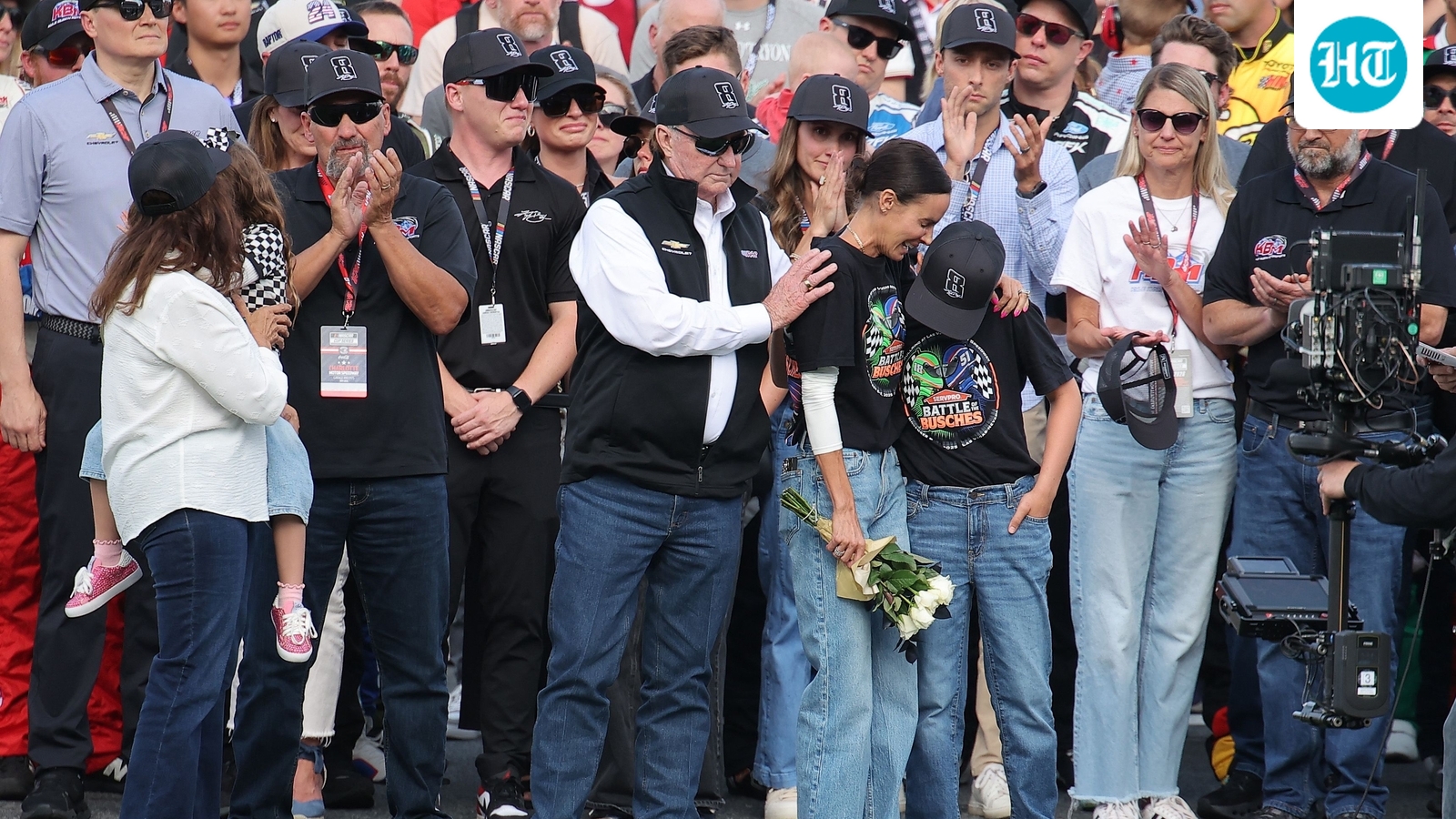 Kyle Larson emotional after son's moment with Brexton Busch during Coca-Cola 600 tribute