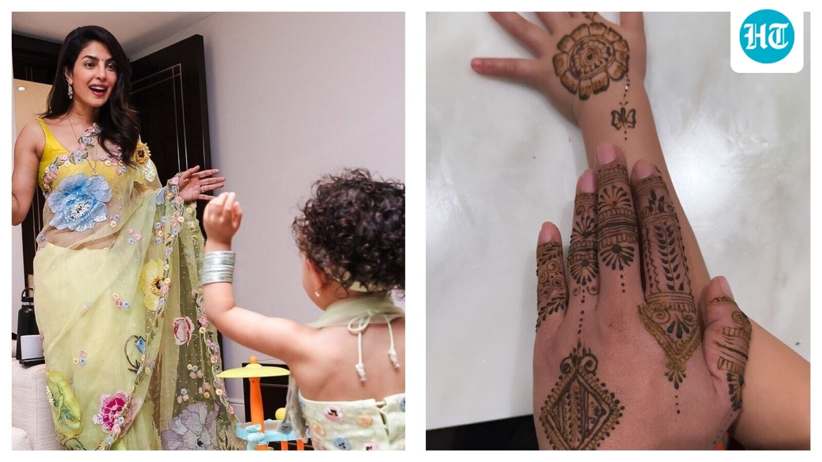 Priyanka Chopra and daughter Malti Marie flaunt matching mehendi designs, get festive ahead of Karva Chauth