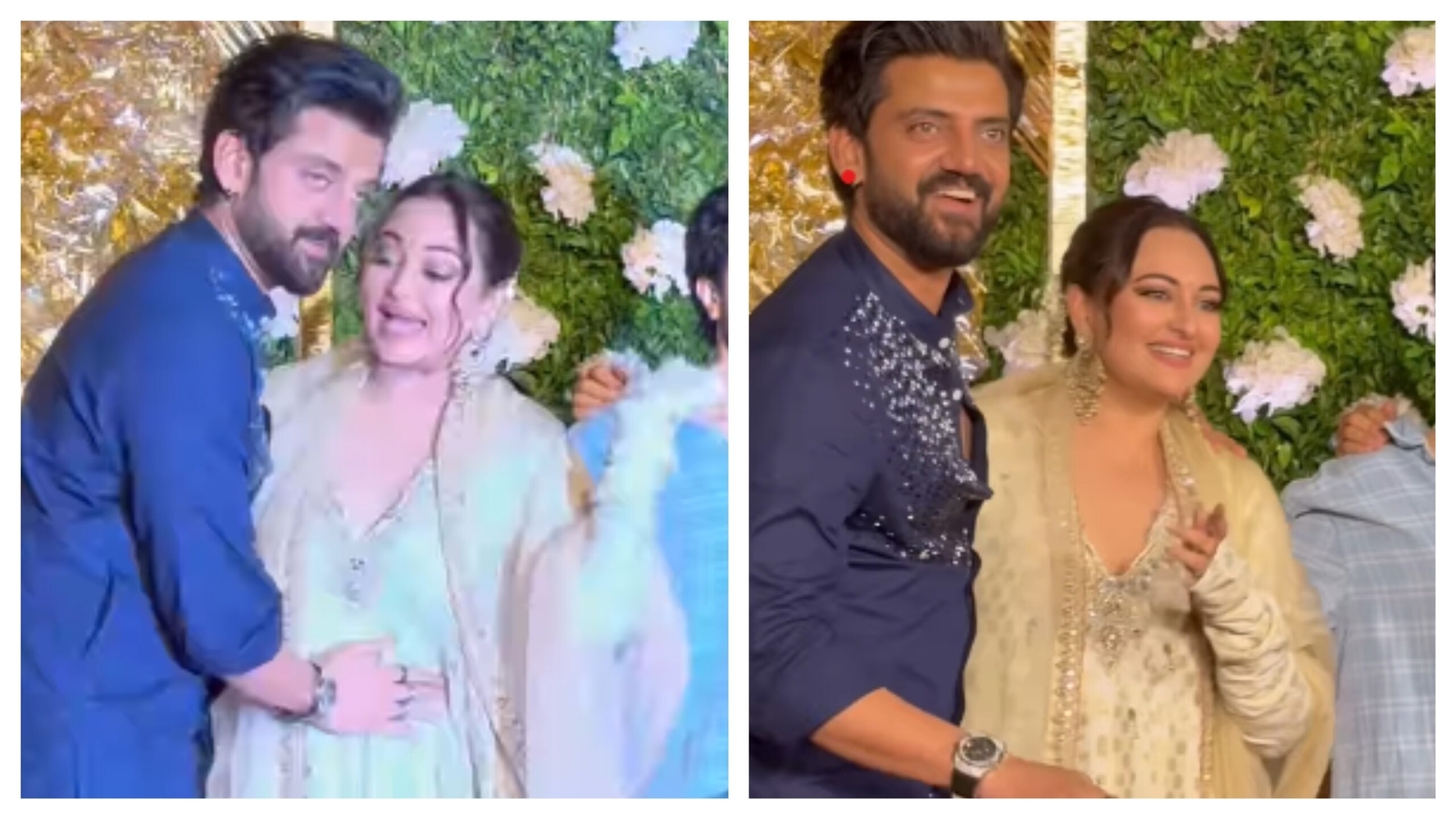 Husband Zaheer Iqbal playfully touches Sonakshi Sinha's belly at Diwali bash, reveals if she is pregnant
