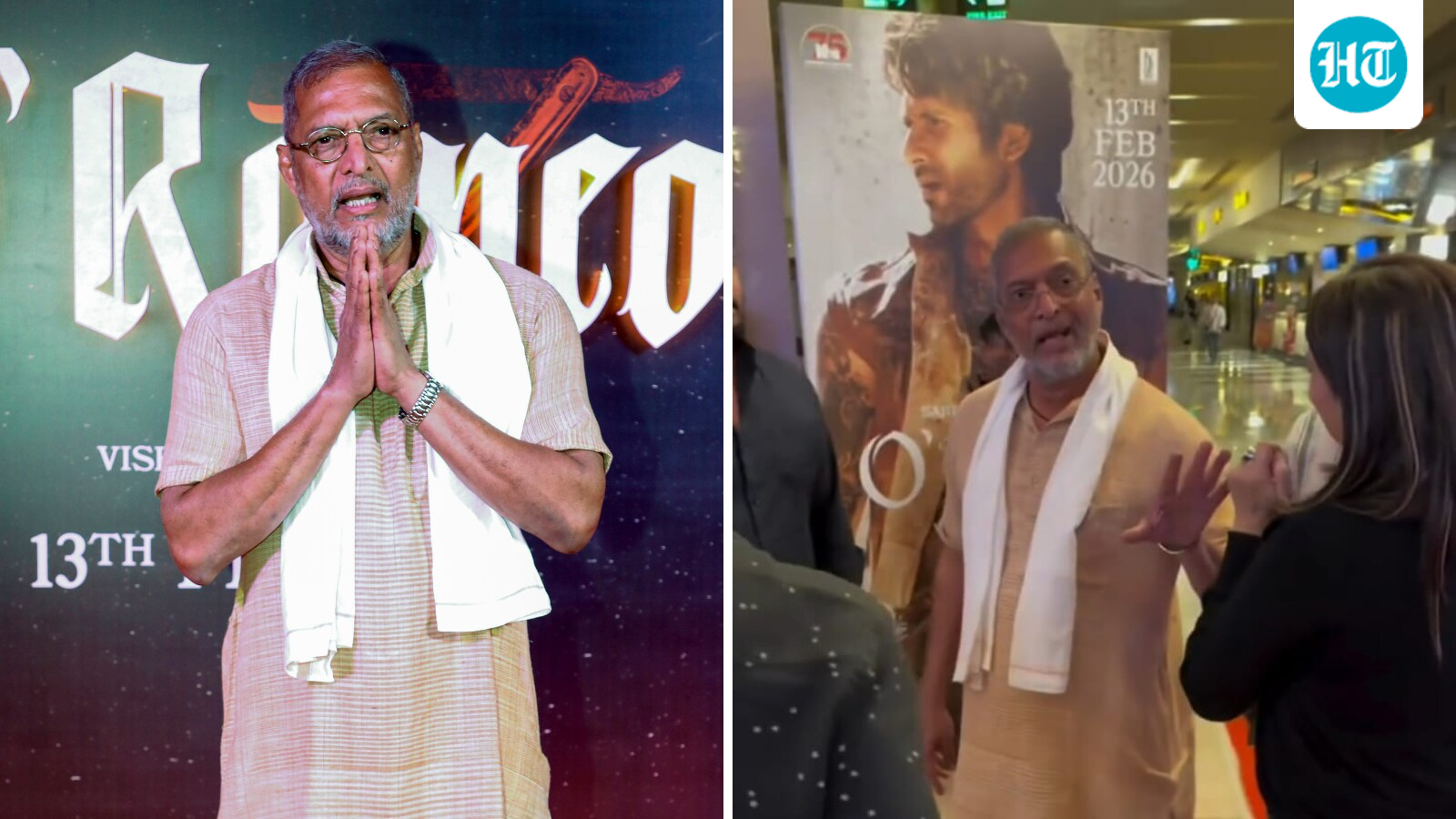 Angry Nana Patekar points at his watch, storms out of O Romeo trailer event after waiting 60 minutes for co-stars. Watch