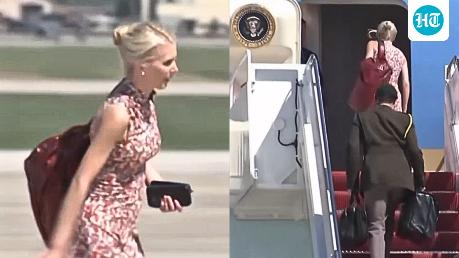 Trump Nevada, Arizona visit: Who is 'mystery woman' getting on Air Force One with red bag? Truth as video goes viral