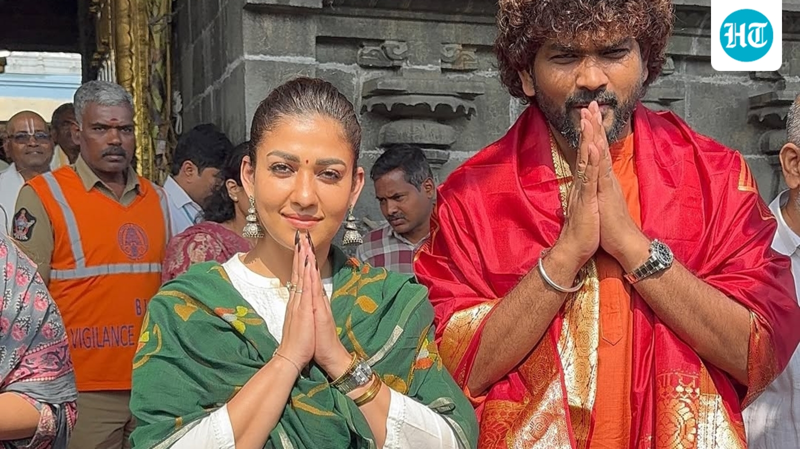 Nayanthara joins Vignesh Shivan for Tirumala darshan ahead of LIK release; greets fans. Watch