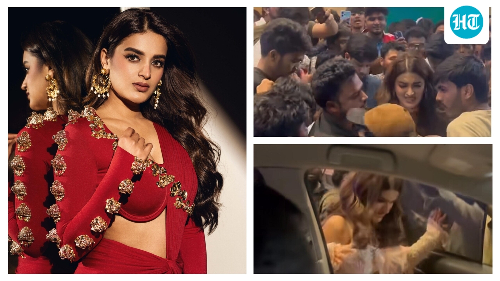 Nidhhi Agerwal gets mobbed at The Raja Saab song launch event in Hyderabad, internet calls it ‘disgusting’