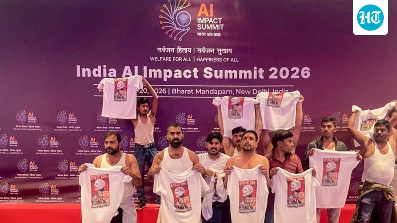 ‘Sepoys of Lashkar-e-Rahul’: BJP slams Congress over shirtless protest at India AI summit