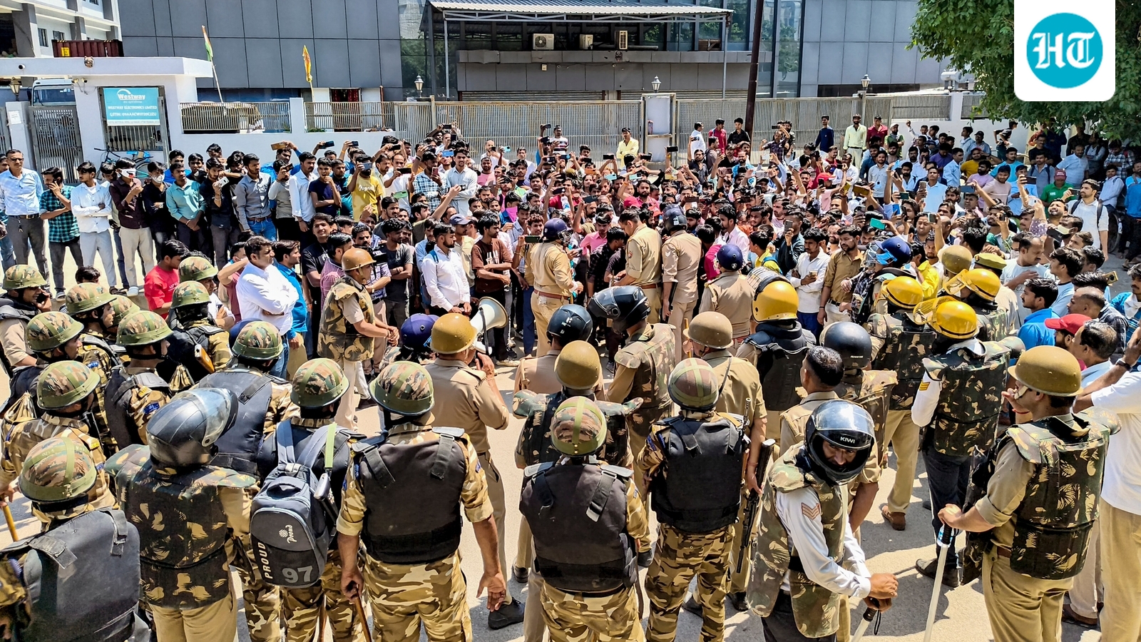 Noida workers protest low wages: ‘We work 12 hours a day, earn just  ₹13,000’