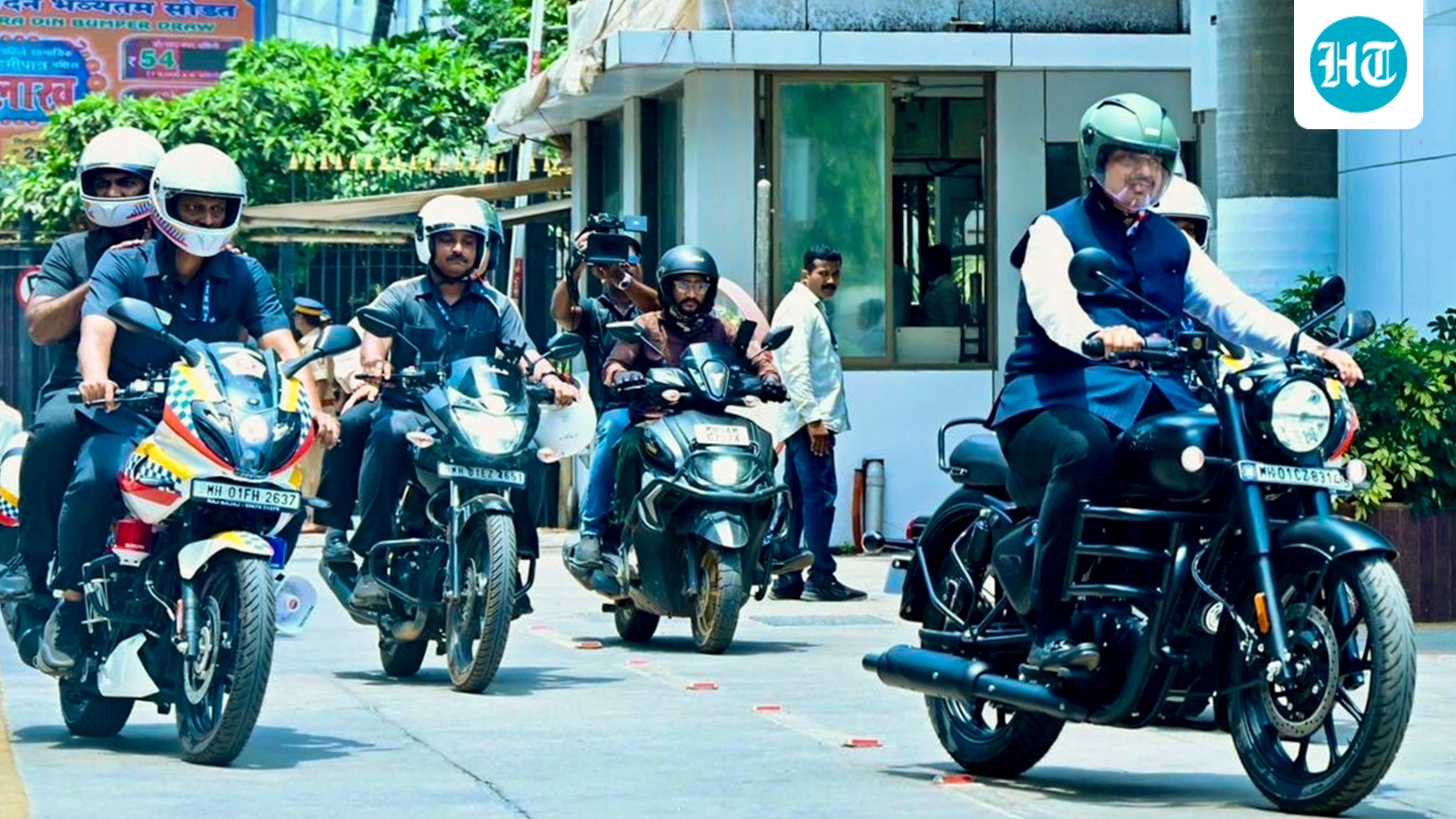 Devendra Fadnavis rides a Bullet, Shinde takes EV, other Maha ministers walk after PM Modi's austerity push