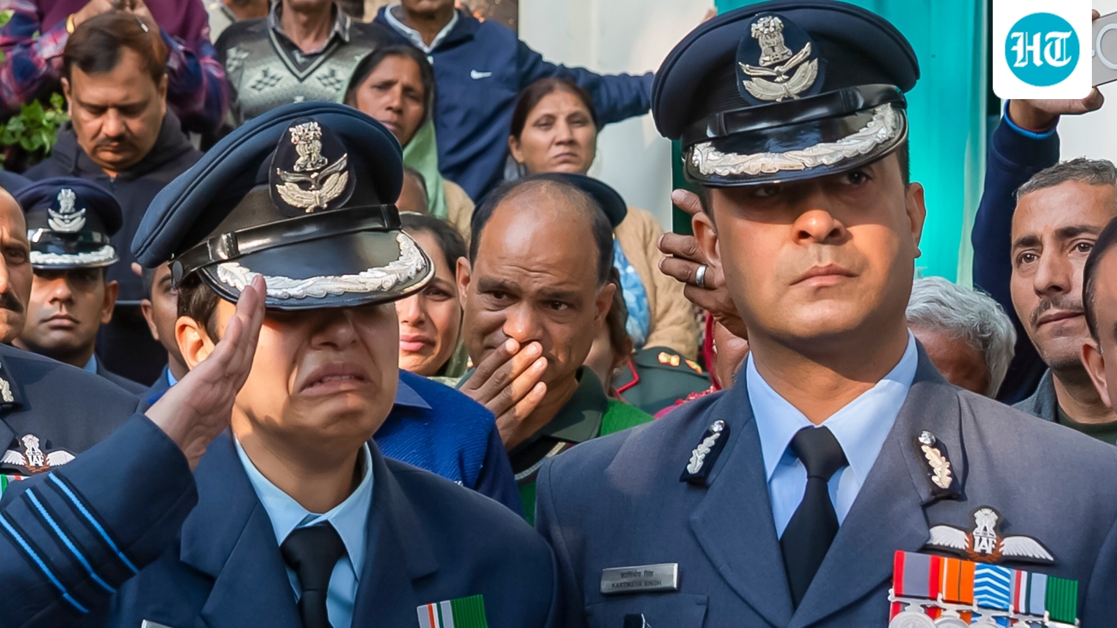 Tejas crash: Wg Cdr Namansh Syal gets heartbreaking goodbye from IAF officer wife; honoured with gun salute