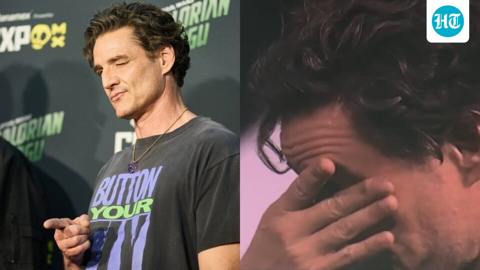 Pedo Pascal holds back tears at Star Wars The Mandalorian and Grogu preview at CCXP Mexico as fans cheer for him