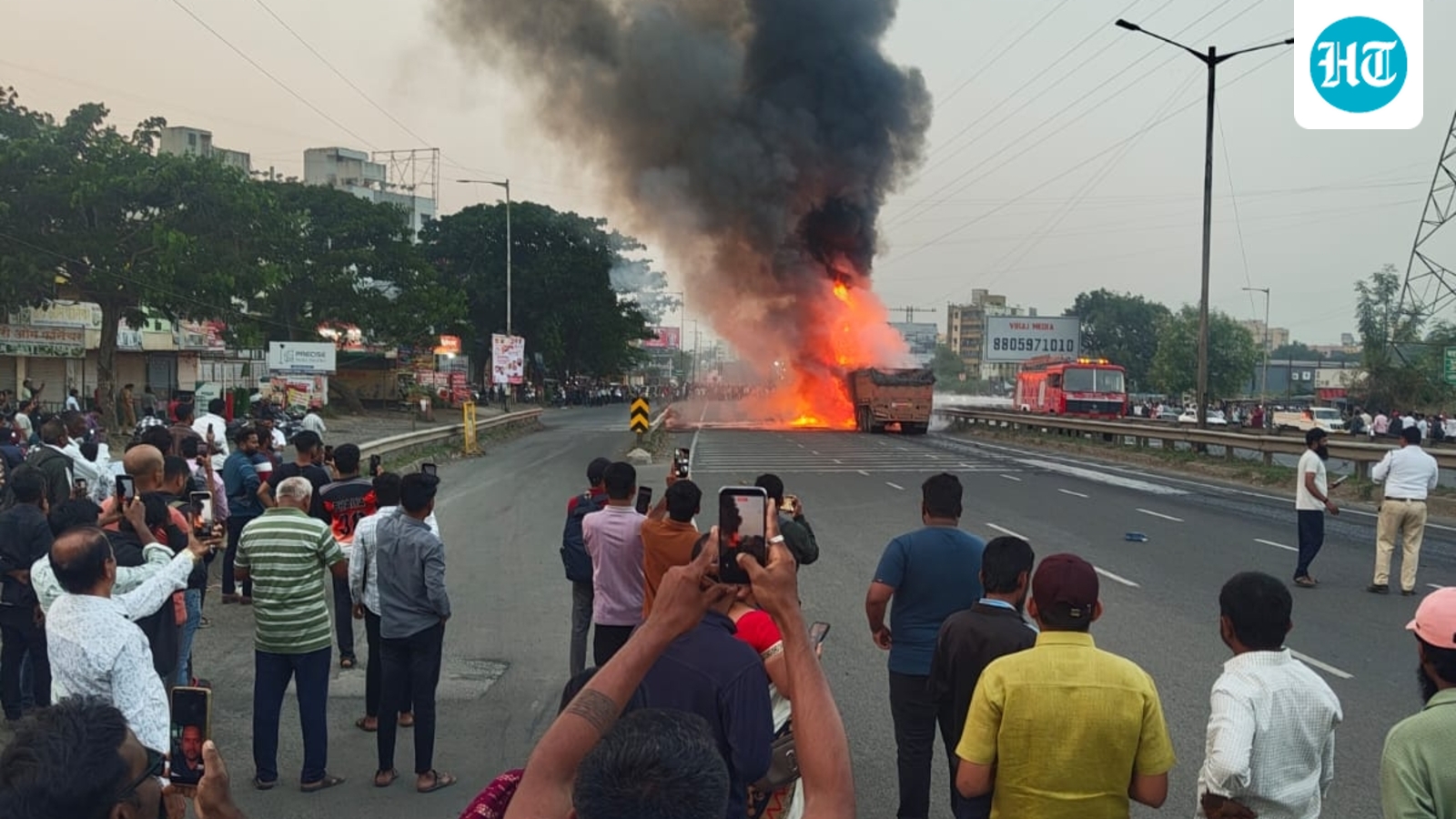 7 killed as car gets crushed between 2 trucks near Navale bridge in Pune