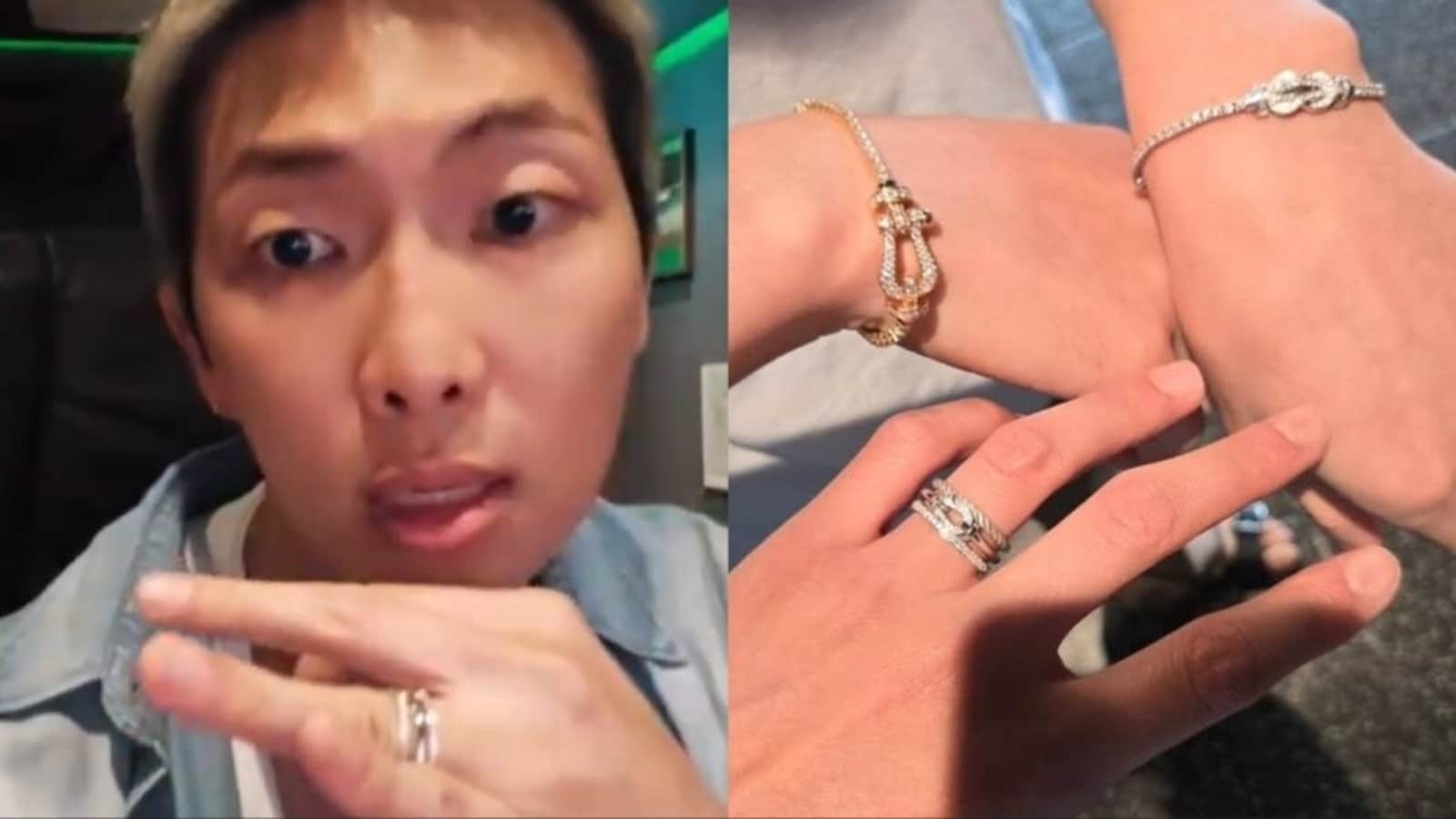 BTS' RM responds after fans tease him for wearing Jin’s diamond ring birthday gift on wedding finger
