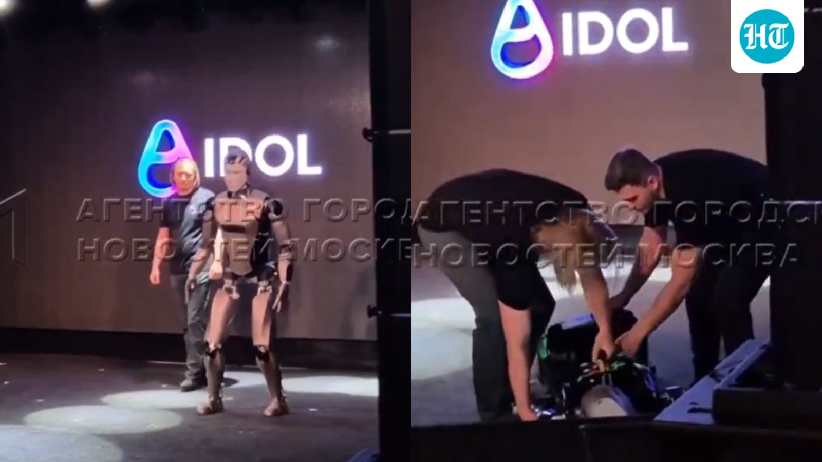 Russia's first AI-powered humanoid robot falls on stage during debut in Moscow. Watch