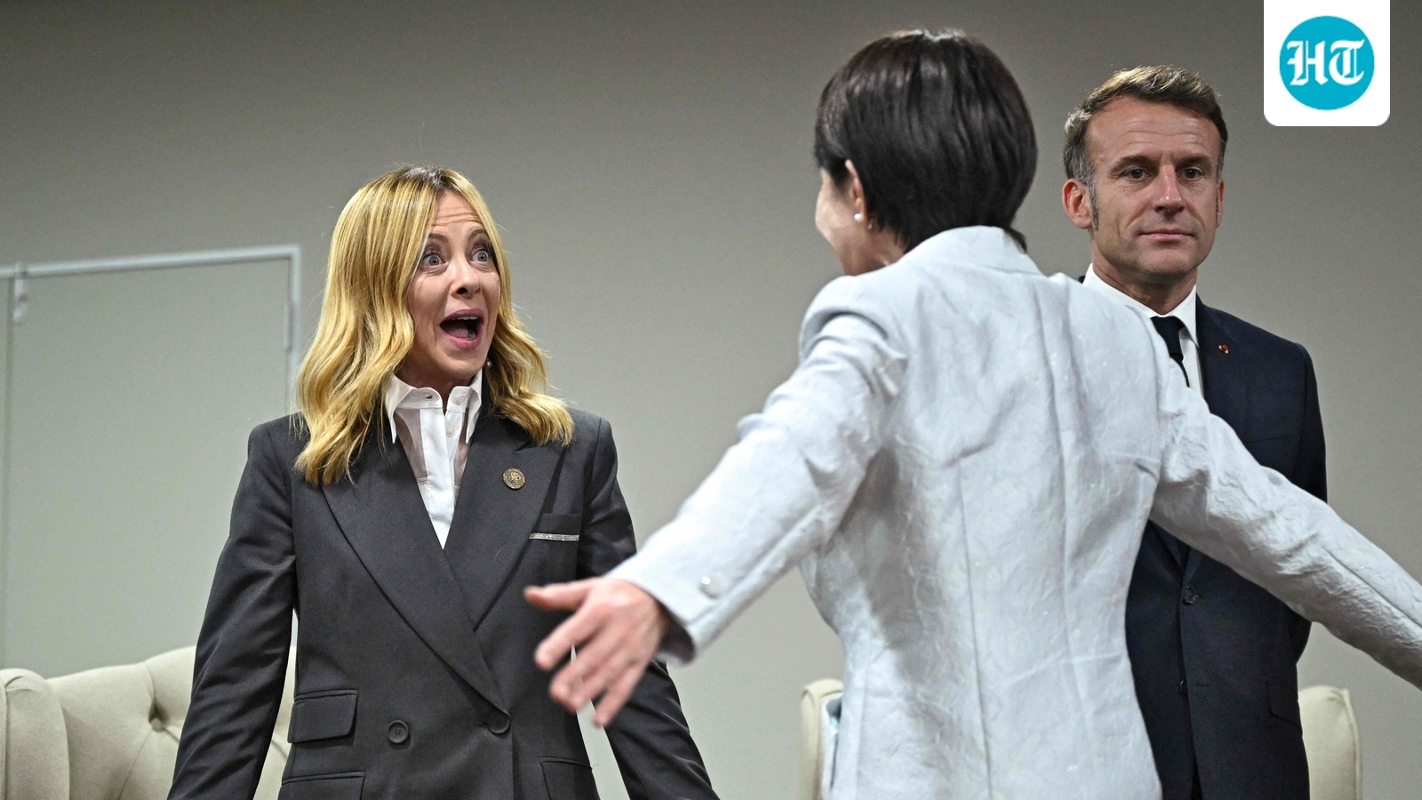 In crowd of suited men at G20, Takaichi's warm exchange with Meloni goes viral in Japan