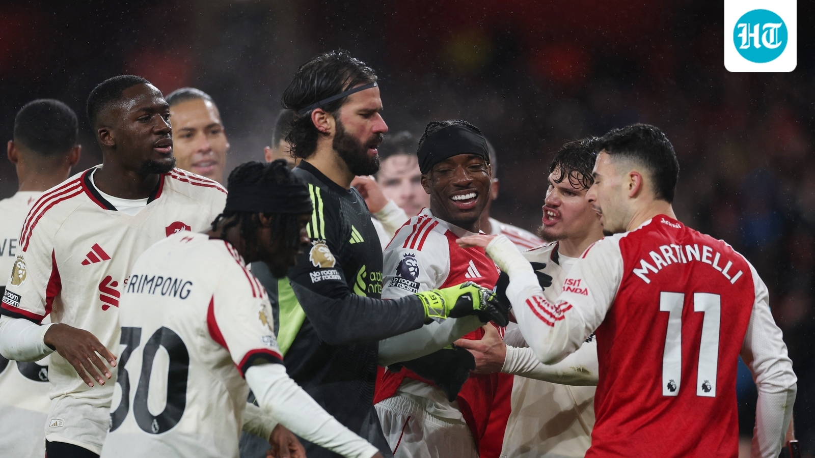 Gabriel Martinelli issues apology after being branded ‘disgraceful’ for manhandling Liverpool's Conor Bradley