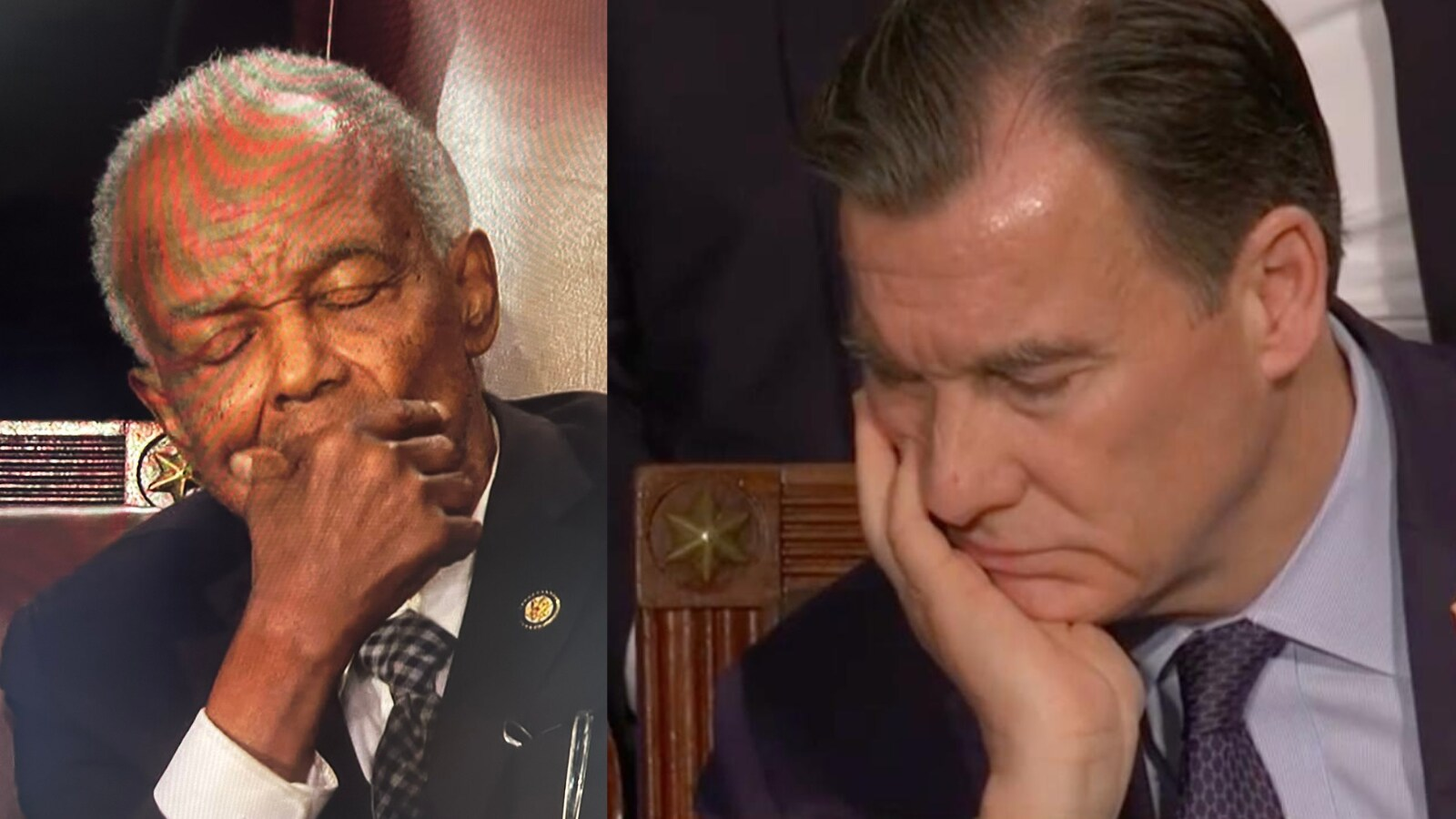 Hank Johnson and Tom Suozzi 'caught sleeping' during Trump's SOTU speech; 'Way past their bedtime'