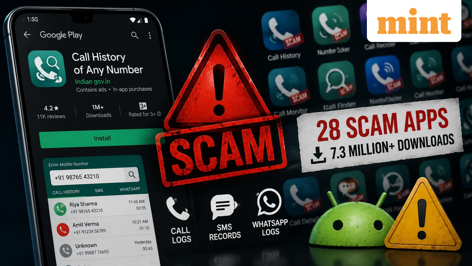 Millions of Indians downloaded these 28 scam Android apps promising WhatsApp and call records, Google takes action