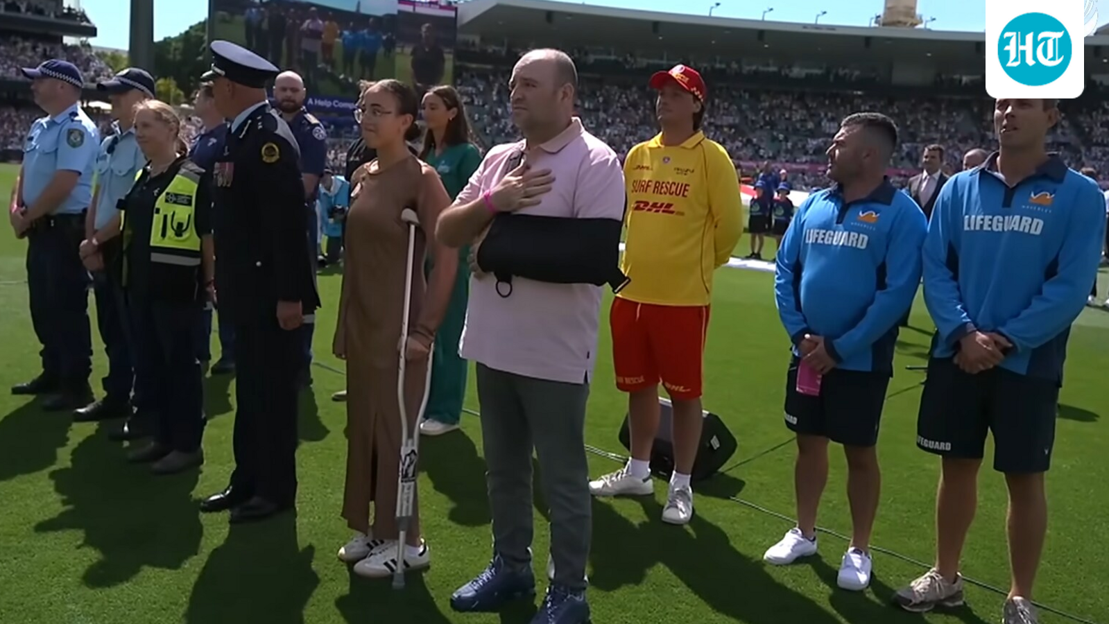 Ahmed al-Ahmed, Bondi Beach hero who took down shooter, honoured before final Ashes Test in Sydney | Watch