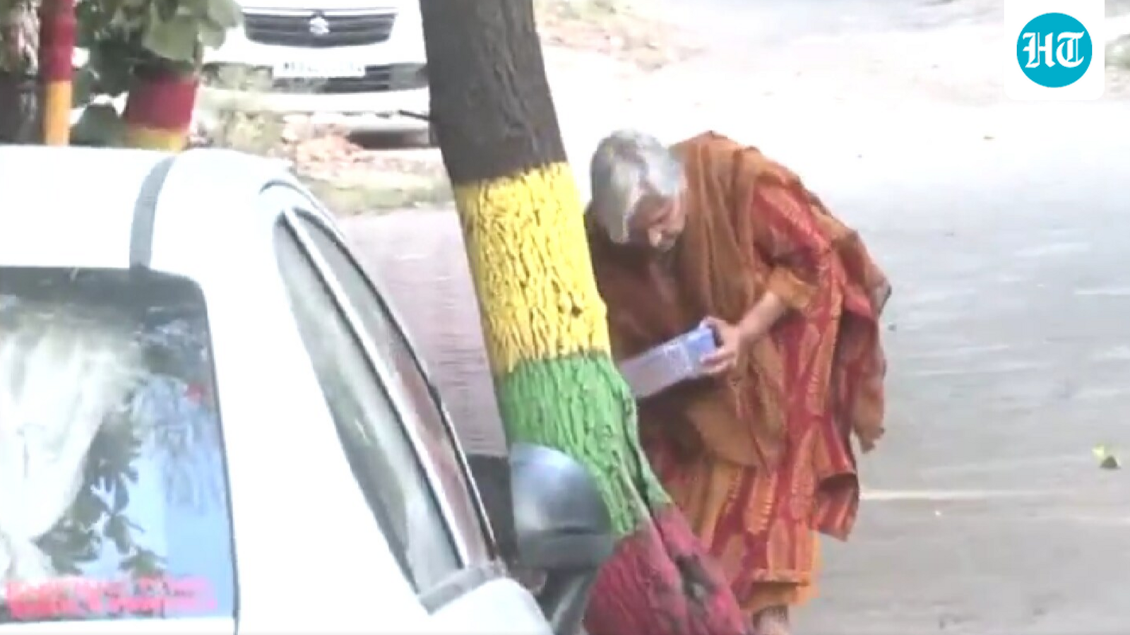 Twisha Sharma's mother-in-law Giribala Singh seen feeding stray dog after quashed anticipatory bail