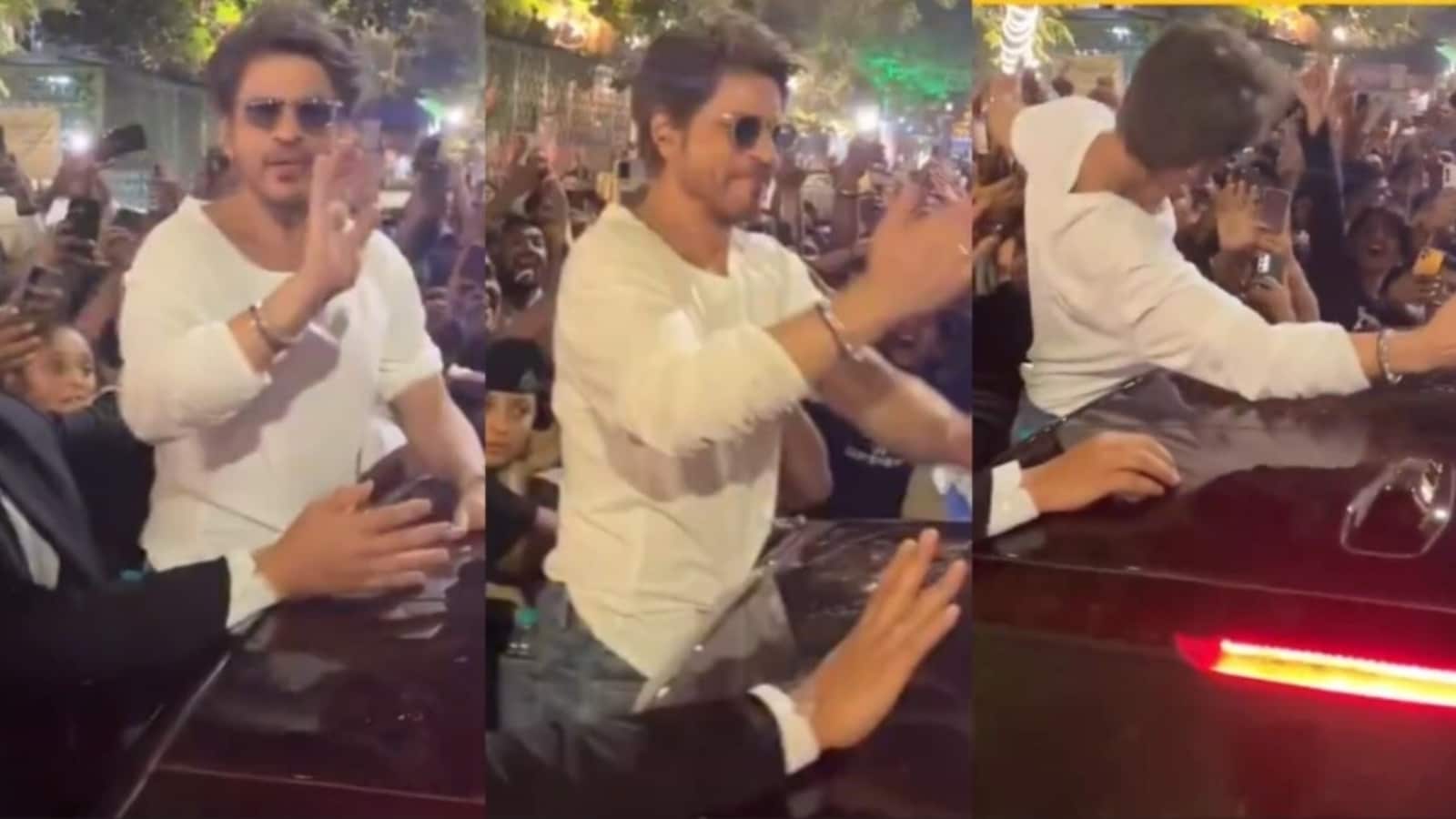 Signature pose, smile, folded hands: How Shah Rukh Khan greeted sea of fans on Ahmedabad streets at 3 am