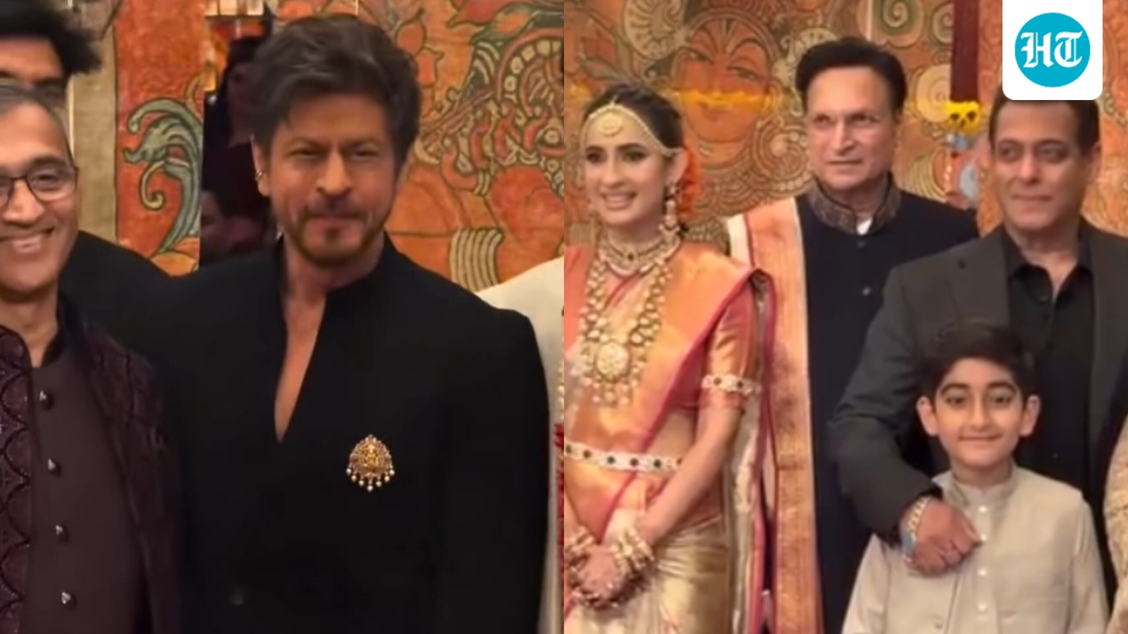 Shah Rukh Khan greets newlyweds at Rajat Sharma's daughter's wedding, Salman Khan attends with family. Watch