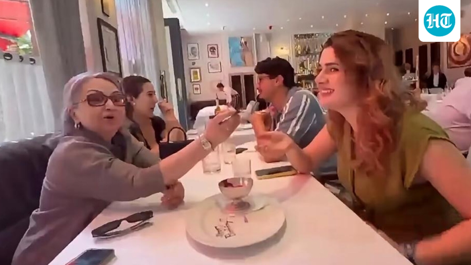 Sara Ali Khan cheers as Sharmila Tagore feeds Pak actor Kubra Khan dessert on her birthday. Watch